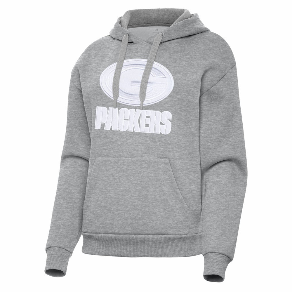 Green Bay Packers Antigua Women's Victory Pullover Hoodie Heather Gray - NFL