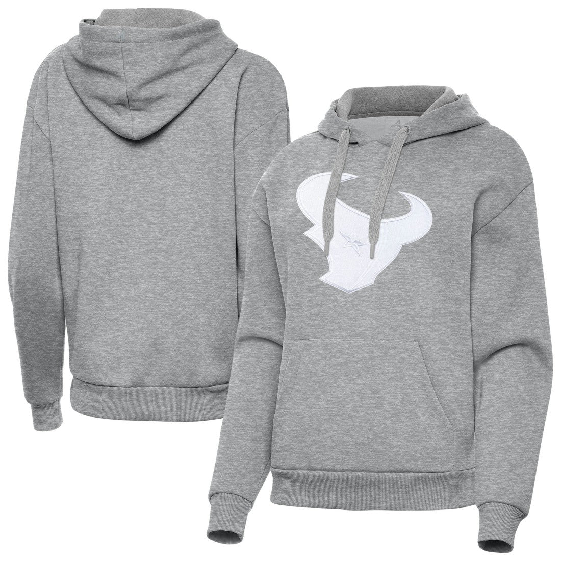 Houston Texans Antigua Women's Victory Pullover Hoodie Heather Gray - NFL