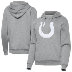 Indianapolis Colts Antigua Women's Victory Pullover Hoodie Heather Gray - NFL
