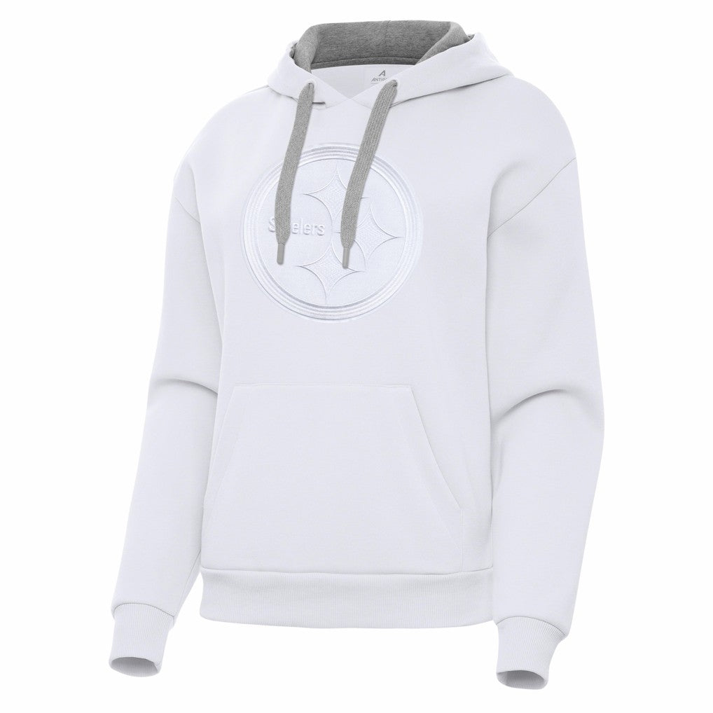 Pittsburgh Steelers Antigua Women's Victory Pullover Hoodie White - NFL