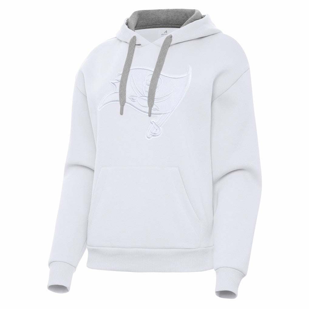 Tampa Bay Buccaneers Antigua Women's Victory Pullover Hoodie White - NFL
