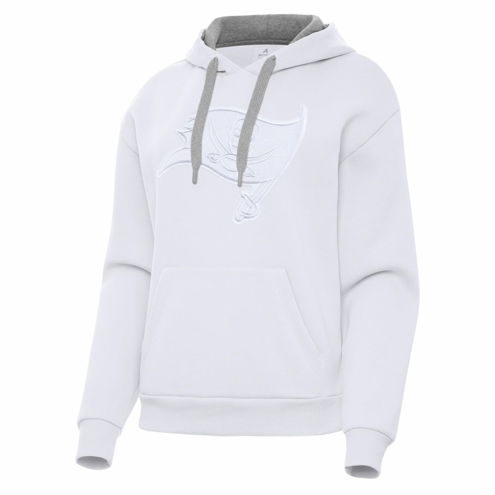 Tampa Bay Buccaneers Antigua Women's Victory Pullover Hoodie White - NFL