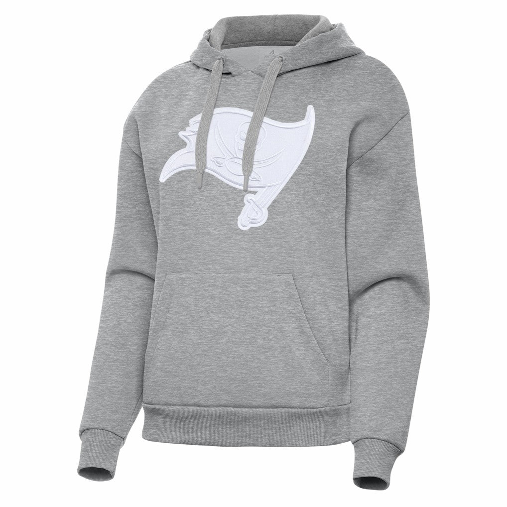 Tampa Bay Buccaneers Antigua Women's Victory Pullover Hoodie Heather Gray - NFL