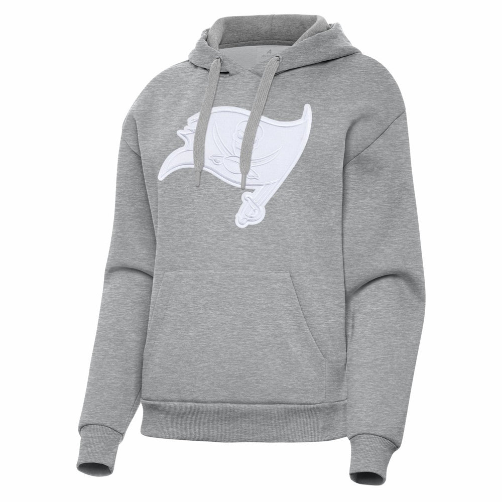 Tampa Bay Buccaneers Antigua Women's Victory Pullover Hoodie Heather Gray - NFL