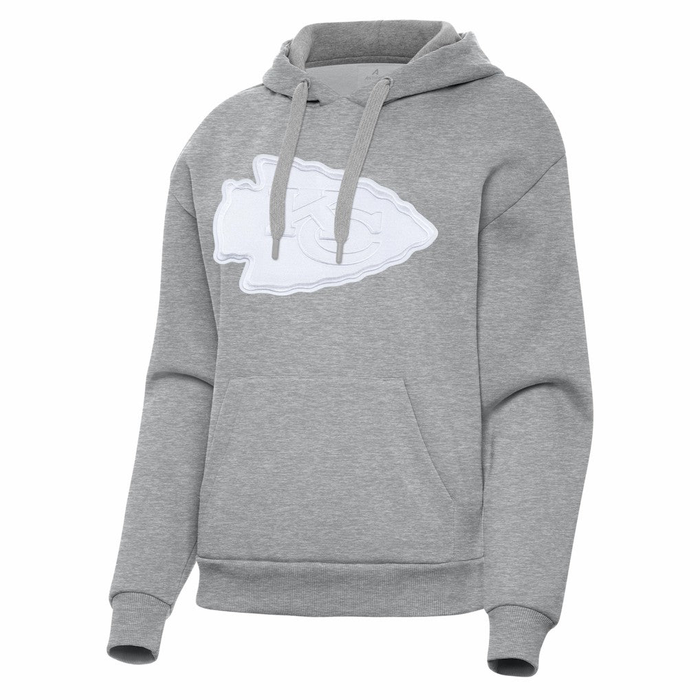 Kansas City Chiefs Antigua Women's Victory Pullover Hoodie Heather Gray - NFL