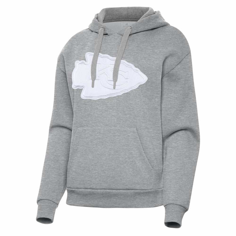 Kansas City Chiefs Antigua Women's Victory Pullover Hoodie Heather Gray - NFL