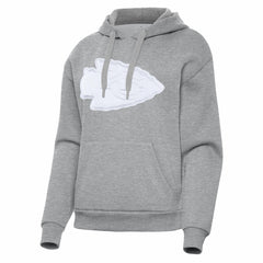 Kansas City Chiefs Antigua Women's Victory Pullover Hoodie Heather Gray - NFL