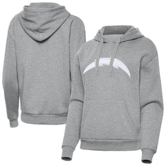 Los Angeles Chargers Antigua Women's Victory Pullover Hoodie Heather Gray - NFL
