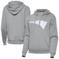 New England Patriots Antigua Women's Victory Pullover Hoodie Heather Gray - NFL