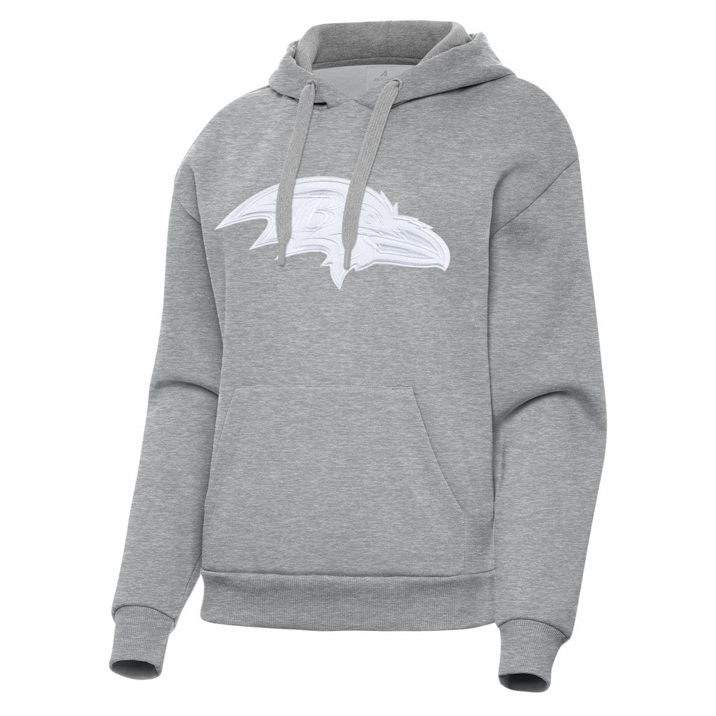 Baltimore Ravens Antigua Women's Victory Pullover Hoodie Heather Gray - NFL