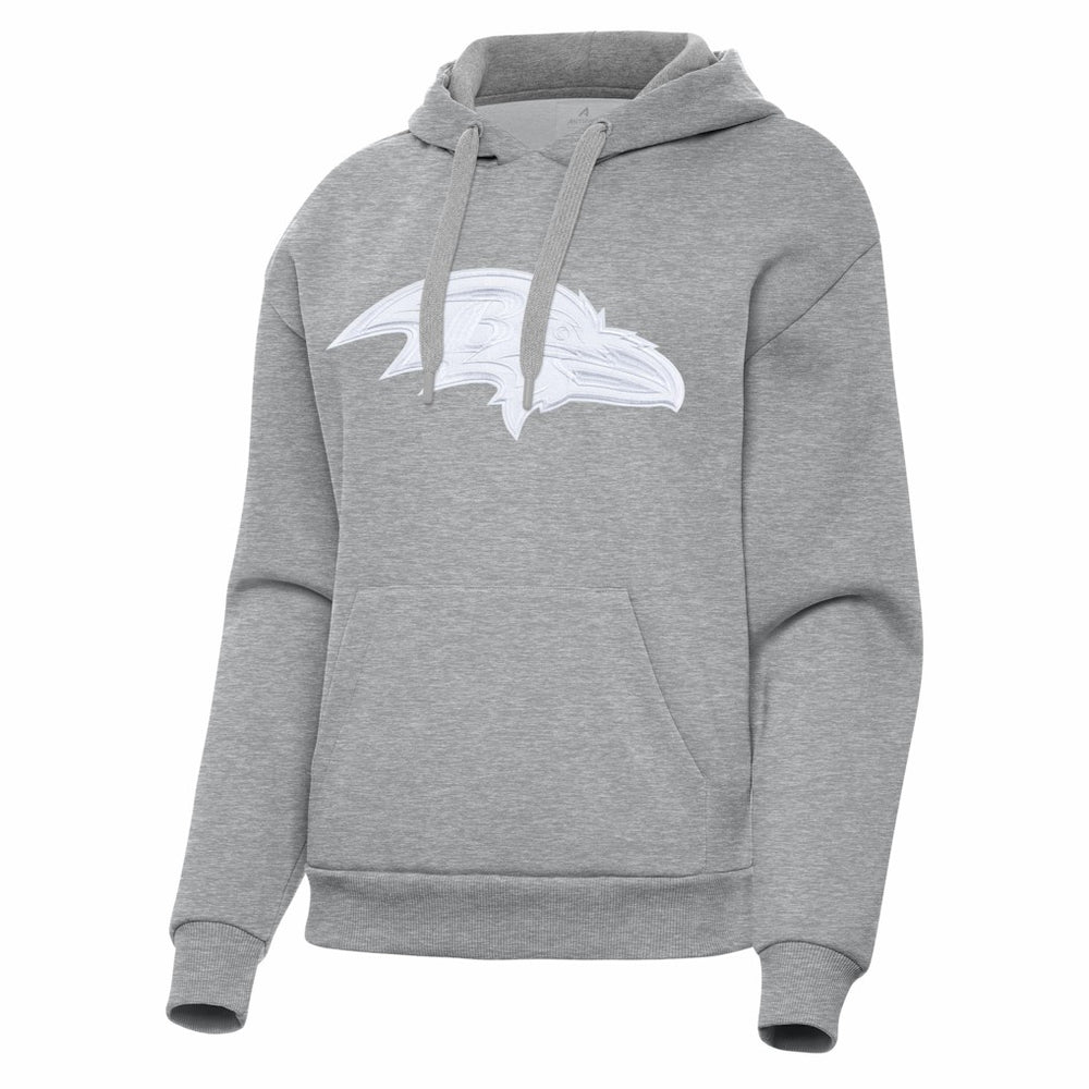 Baltimore Ravens Antigua Women's Victory Pullover Hoodie Heather Gray - NFL