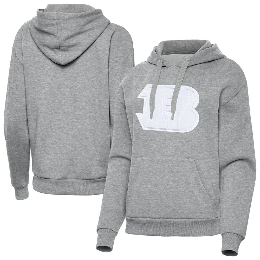 Cincinnati Bengals Antigua Women's Victory Pullover Hoodie Heather Gray - NFL