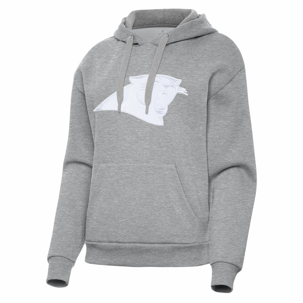 Carolina Panthers Antigua Women's Victory Pullover Hoodie Heather Gray - NFL