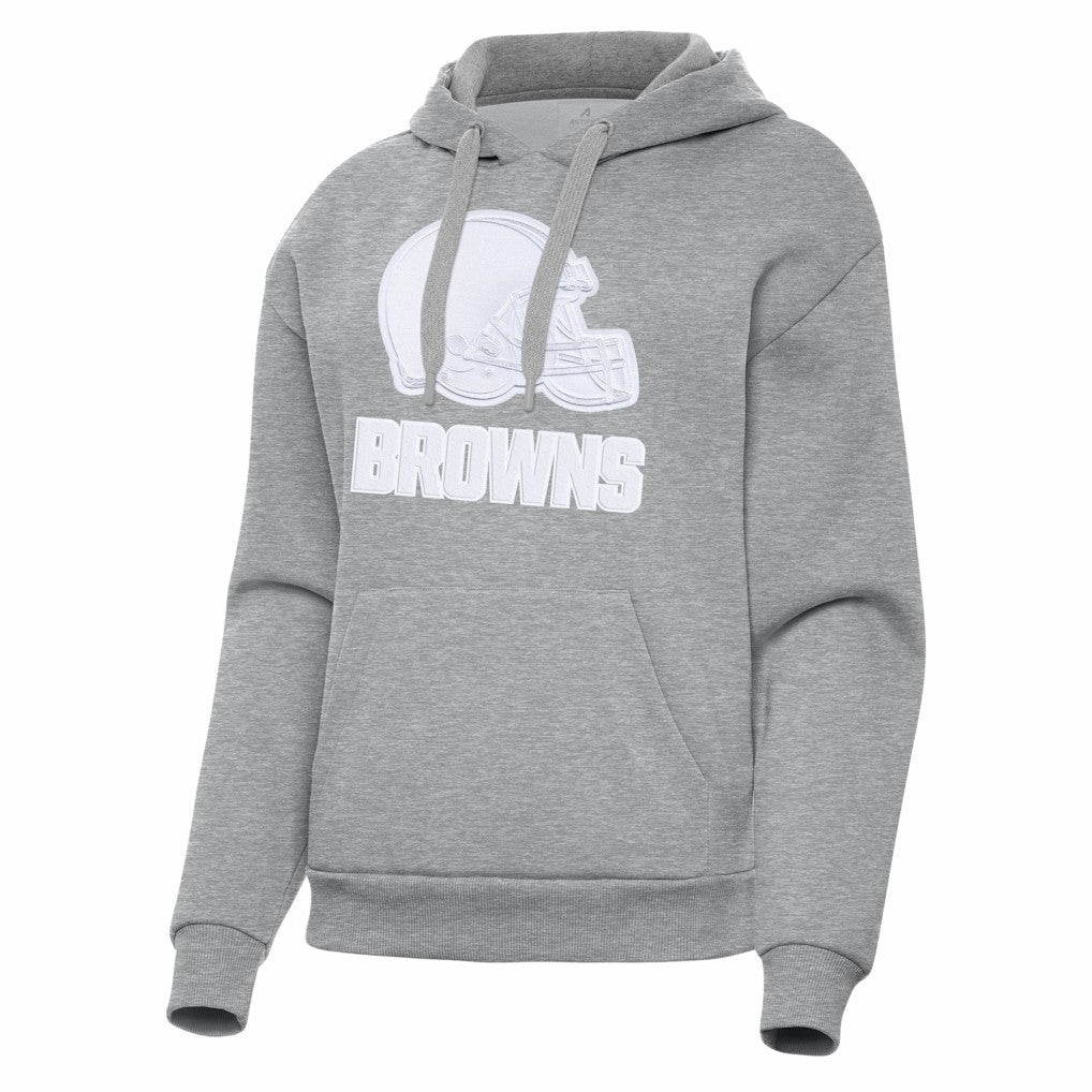 Cleveland Browns Antigua Women's Victory Pullover Hoodie Heather Gray - NFL