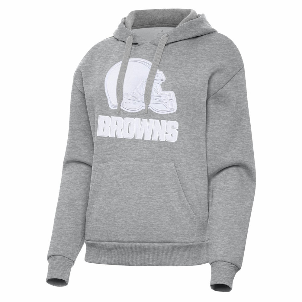 Cleveland Browns Antigua Women's Victory Pullover Hoodie Heather Gray - NFL