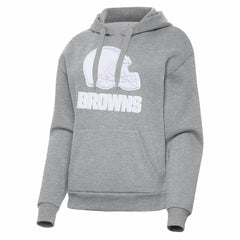 Cleveland Browns Antigua Women's Victory Pullover Hoodie Heather Gray - NFL