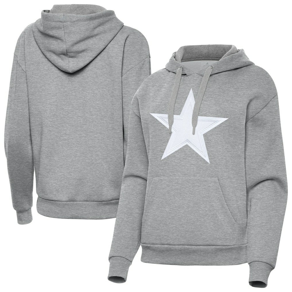 Dallas Cowboys Antigua Women's Victory Pullover Hoodie Heather Gray - NFL