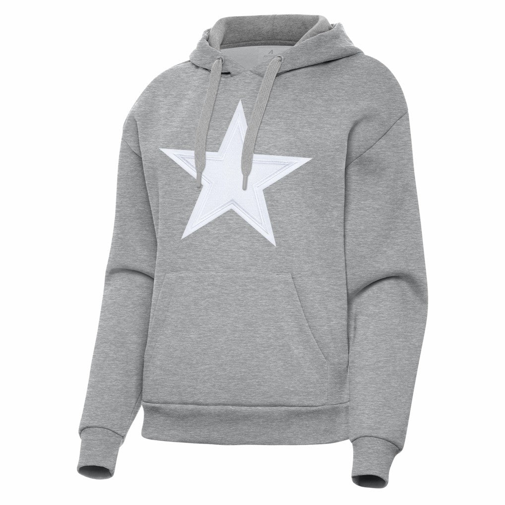Dallas Cowboys Antigua Women's Victory Pullover Hoodie Heather Gray - NFL