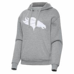 Denver Broncos Antigua Women's Victory Pullover Hoodie Heather Gray - NFL