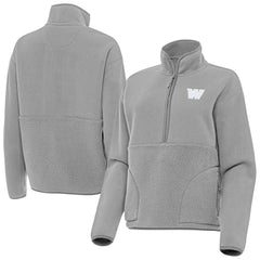 Washington Commanders Antigua Women's Figure Half-Zip Sweatshirt Gray - NFL