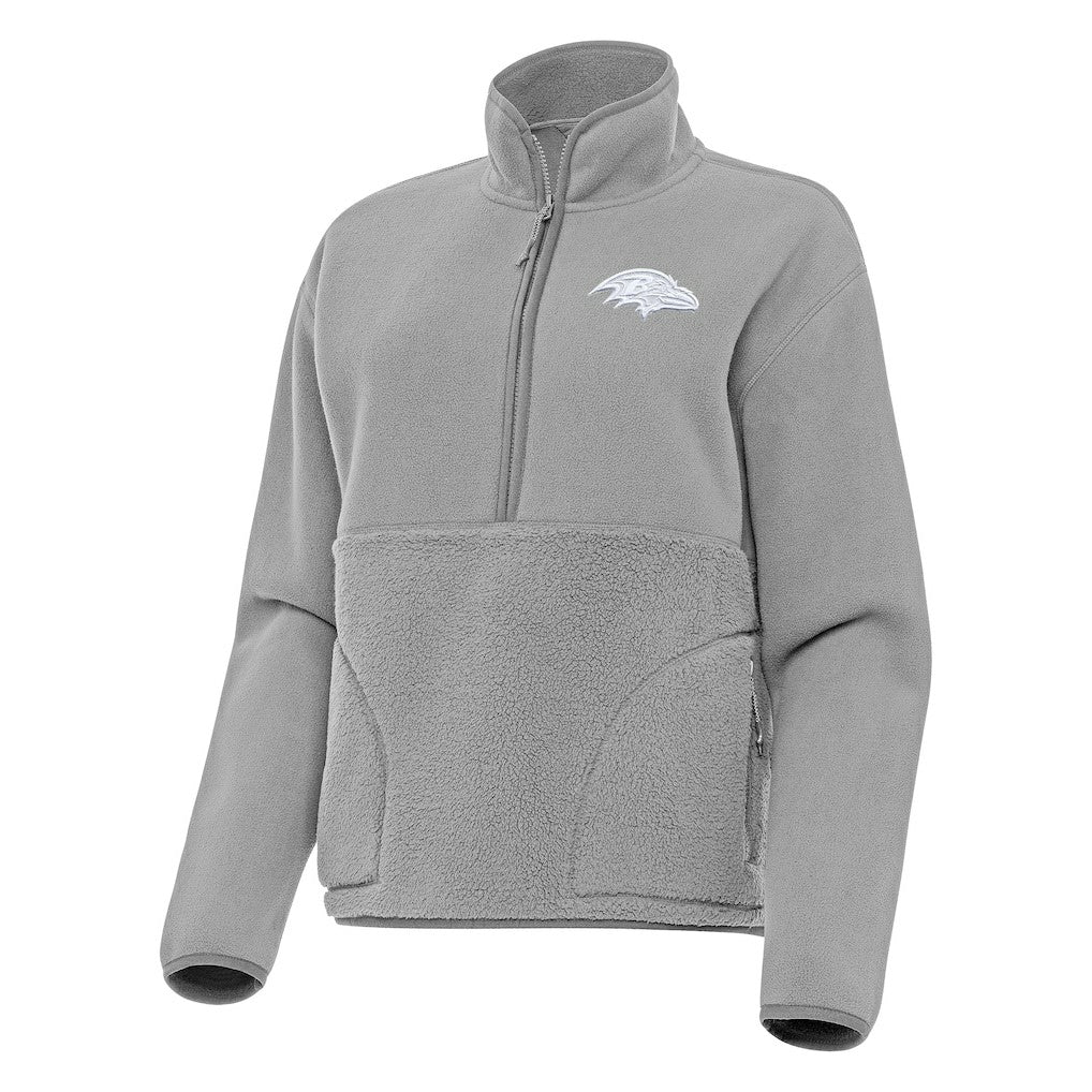 Baltimore Ravens Antigua Women's Figure Half-Zip Sweatshirt Gray - NFL