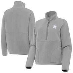 Dallas Cowboys Antigua Women's Figure Half-Zip Sweatshirt Gray - NFL