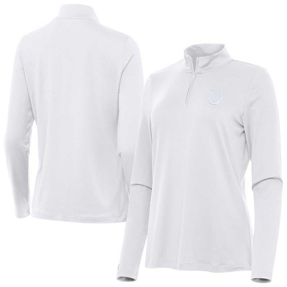 Indianapolis Colts Antigua Women's Reprocess Quarter-Zip Top White - NFL