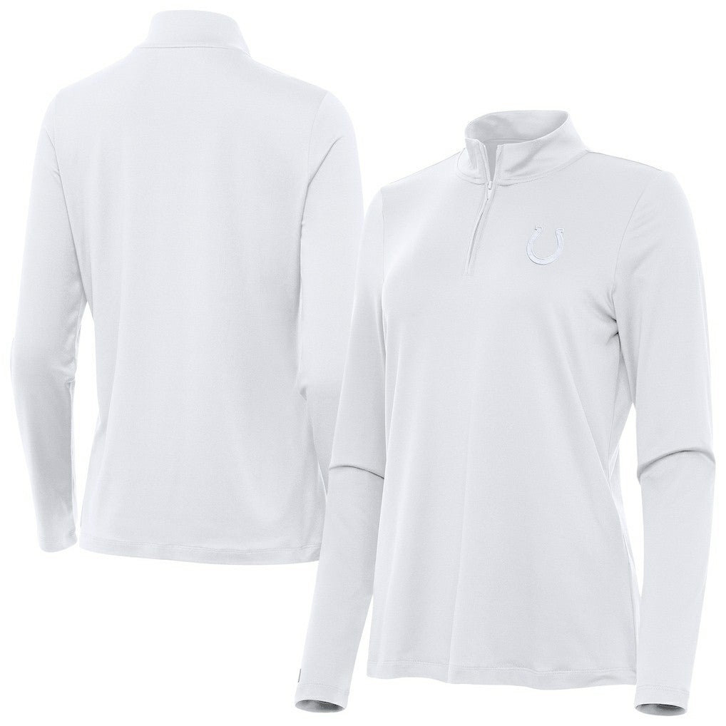 Indianapolis Colts Antigua Women's Reprocess Quarter-Zip Top White - NFL