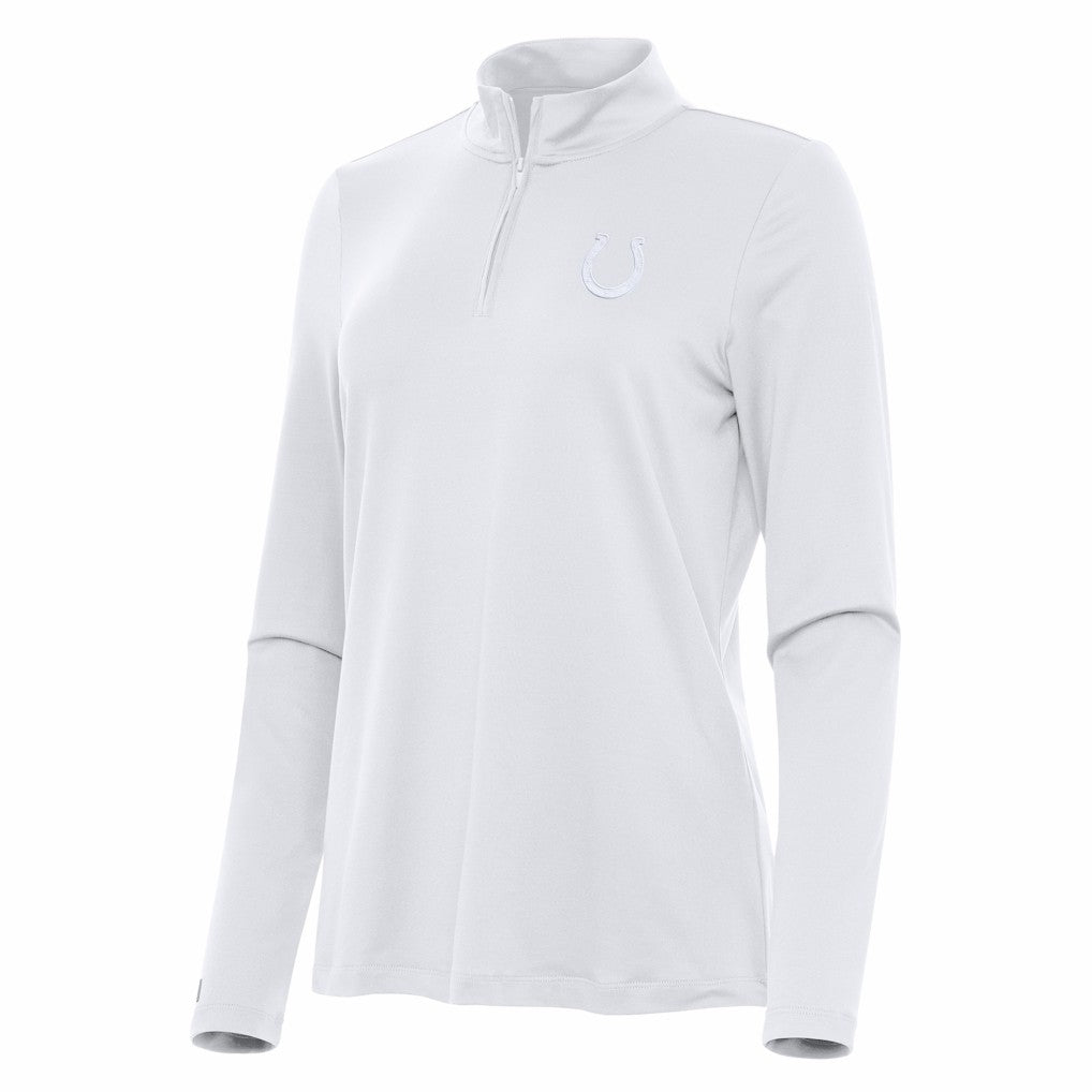 Indianapolis Colts Antigua Women's Reprocess Quarter-Zip Top White - NFL