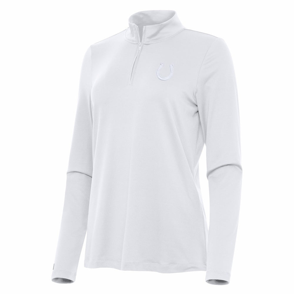 Indianapolis Colts Antigua Women's Reprocess Quarter-Zip Top White - NFL