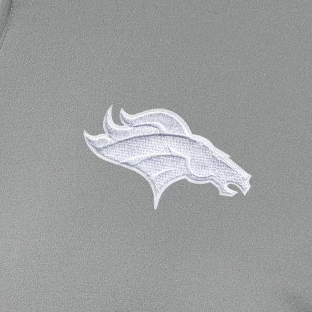 Denver Broncos Antigua Women's Reprocess Quarter-Zip Top Gray - NFL