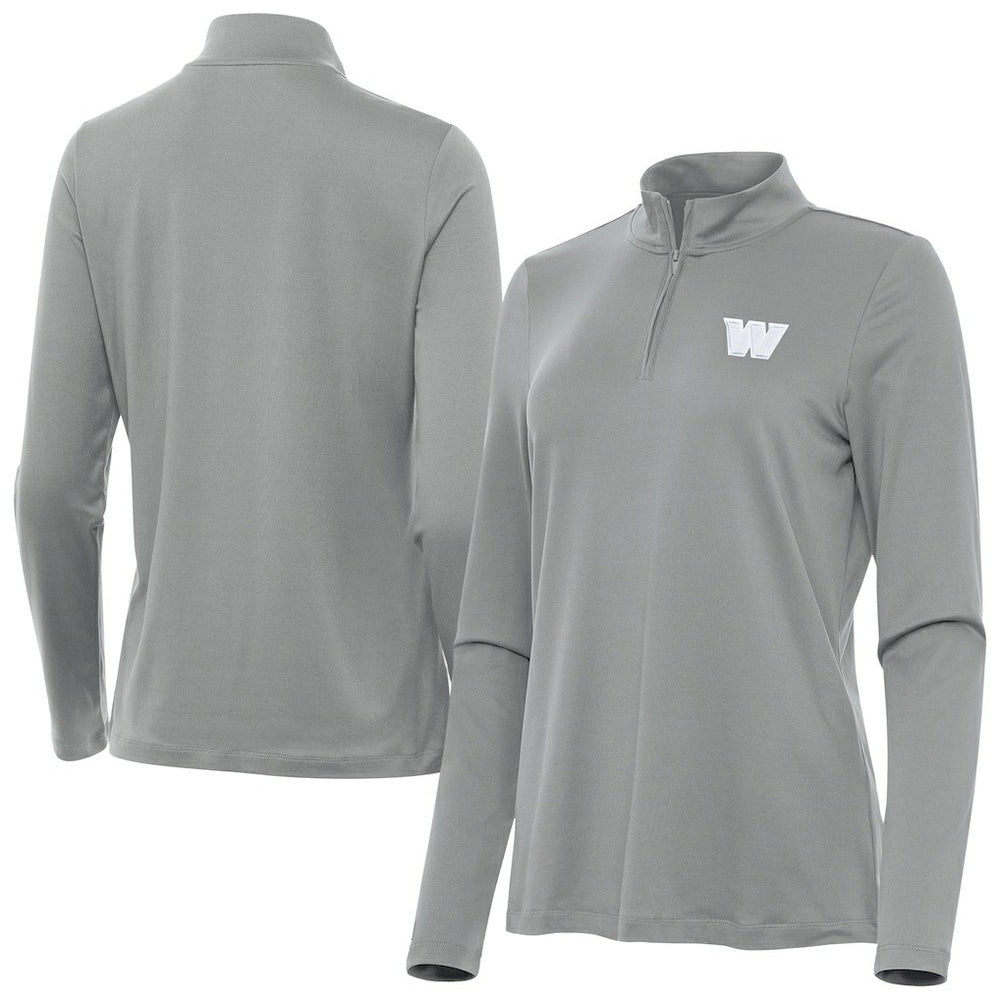 Washington Commanders Antigua Women's Reprocess Quarter-Zip Top Gray - NFL