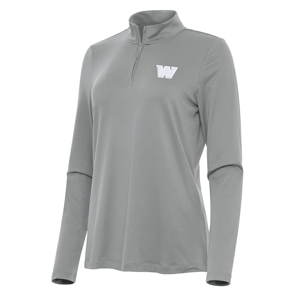 Washington Commanders Antigua Women's Reprocess Quarter-Zip Top Gray - NFL