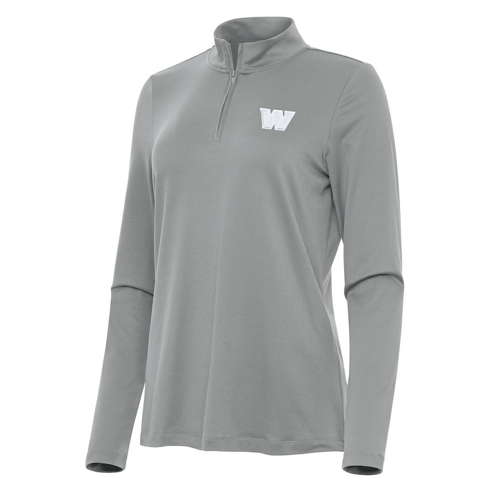 Washington Commanders Antigua Women's Reprocess Quarter-Zip Top Gray - NFL