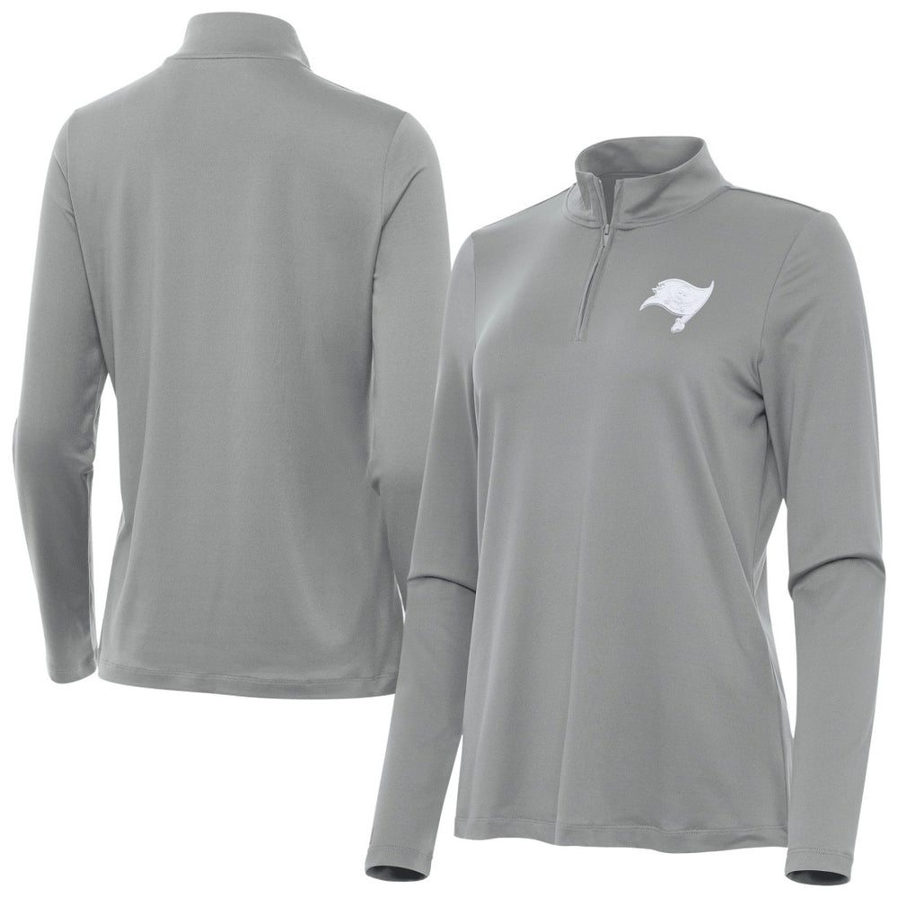 Tampa Bay Buccaneers Antigua Women's Reprocess Quarter-Zip Top Gray - NFL