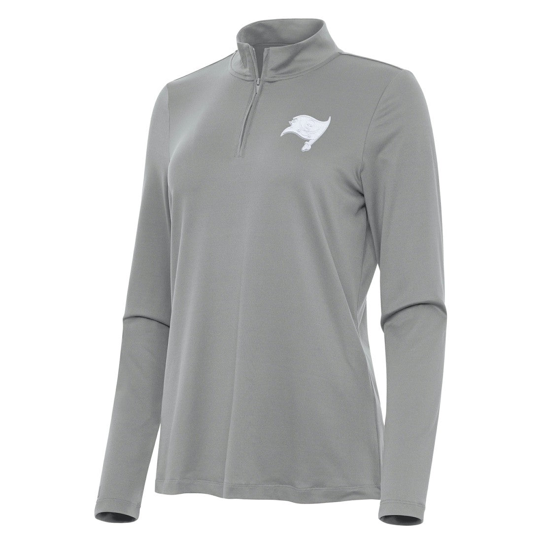 Tampa Bay Buccaneers Antigua Women's Reprocess Quarter-Zip Top Gray - NFL
