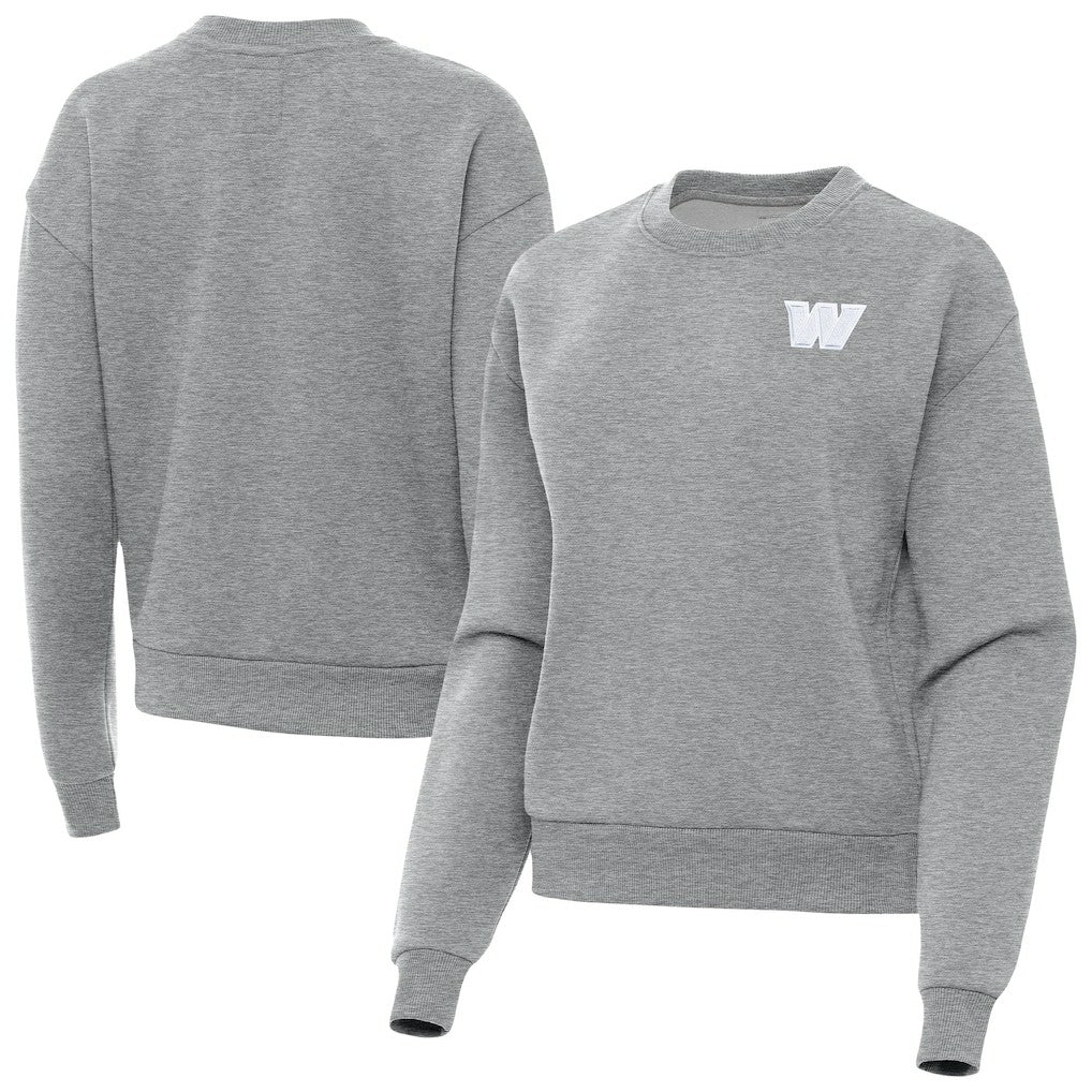 Washington Commanders Antigua Women's Victory Crew Pullover Sweatshirt Heather Gray - NFL