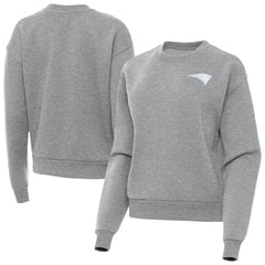 New England Patriots Antigua Women's Victory Crew Pullover Sweatshirt Heather Gray - NFL