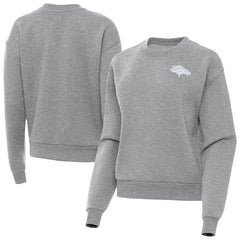 Denver Broncos Antigua Women's Victory Crew Pullover Sweatshirt Heather Gray - NFL