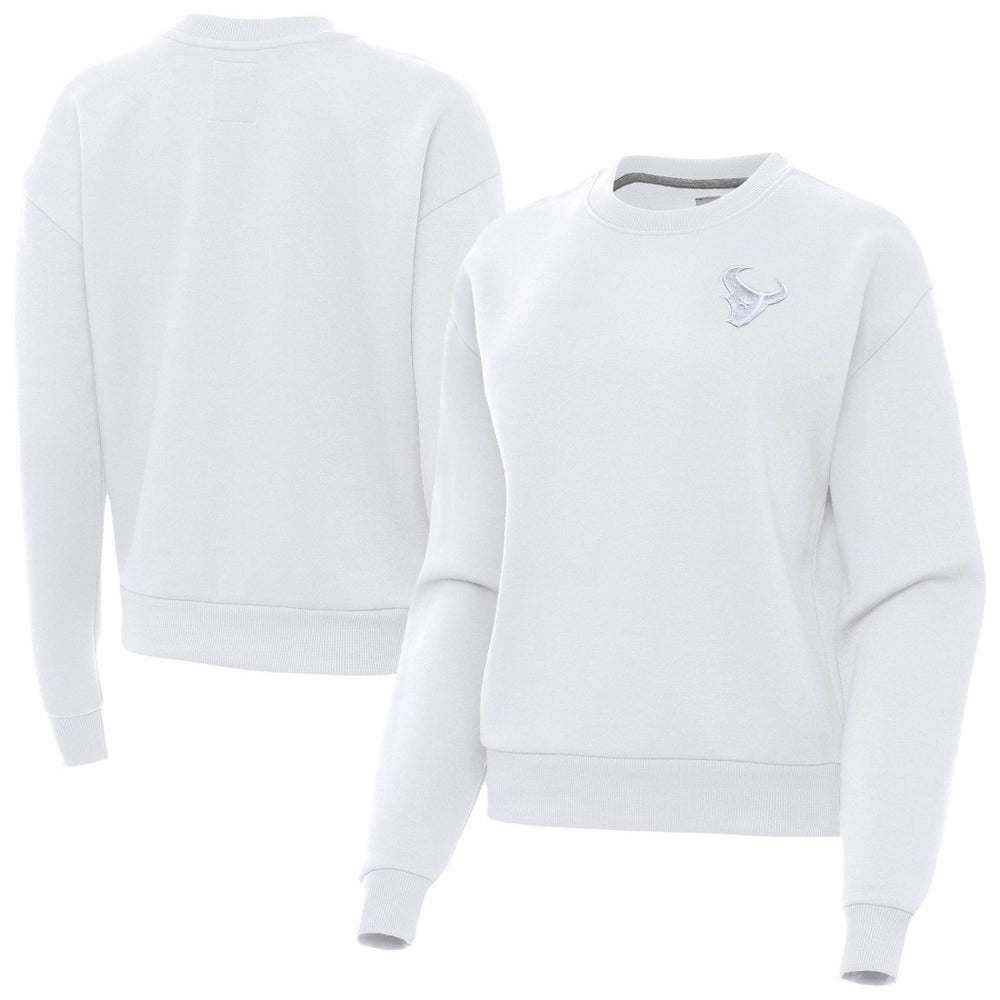 Houston Texans Antigua Women's Victory Crew Pullover Sweatshirt White - NFL