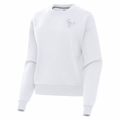 Houston Texans Antigua Women's Victory Crew Pullover Sweatshirt White - NFL