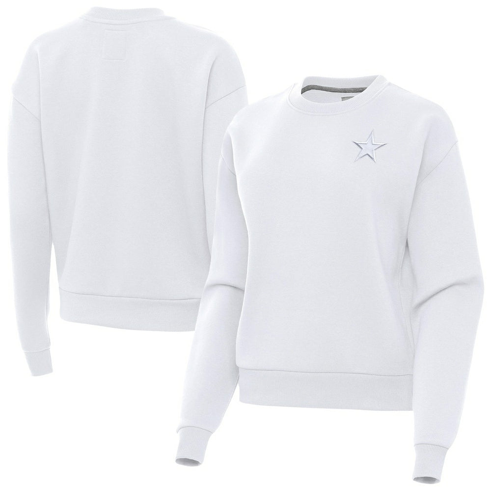 Dallas Cowboys Antigua Women's Victory Crew Pullover Sweatshirt White - NFL