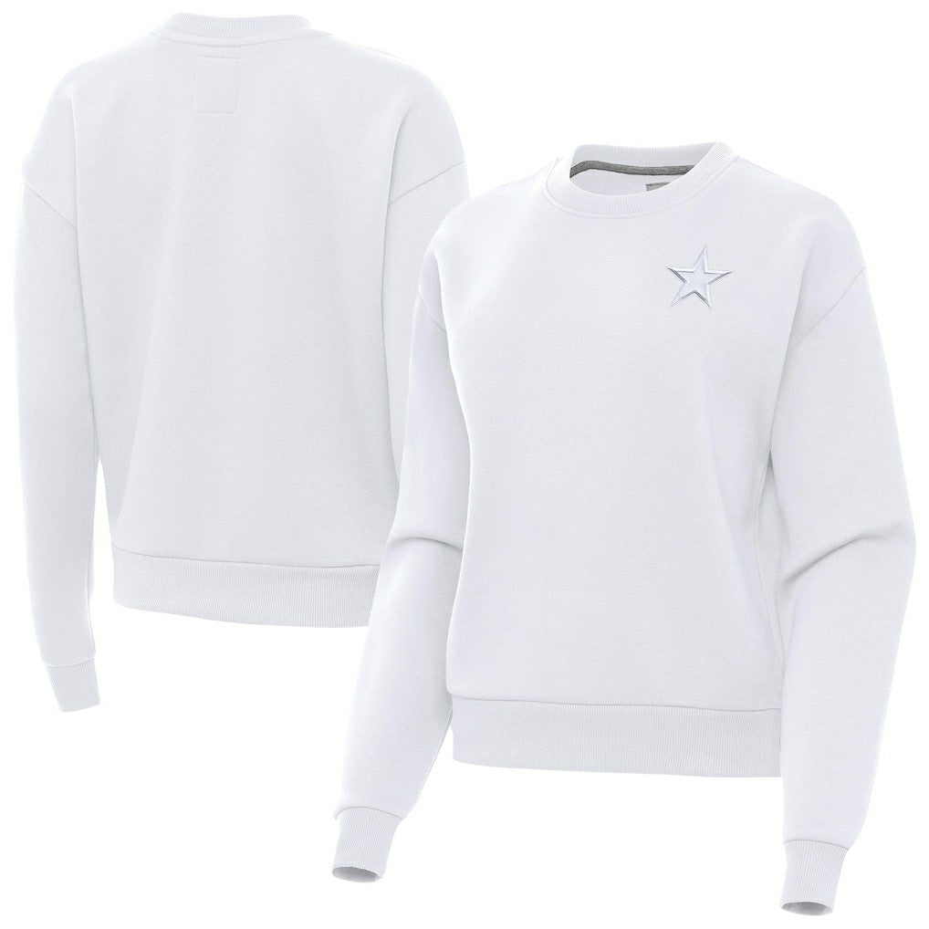 Dallas Cowboys Antigua Women's Victory Crew Pullover Sweatshirt White - NFL