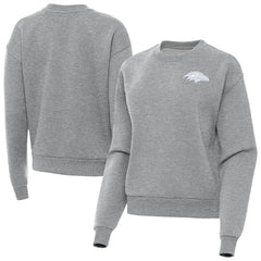 Baltimore Ravens Antigua Women's Victory Crew Pullover Sweatshirt Heather Gray - NFL