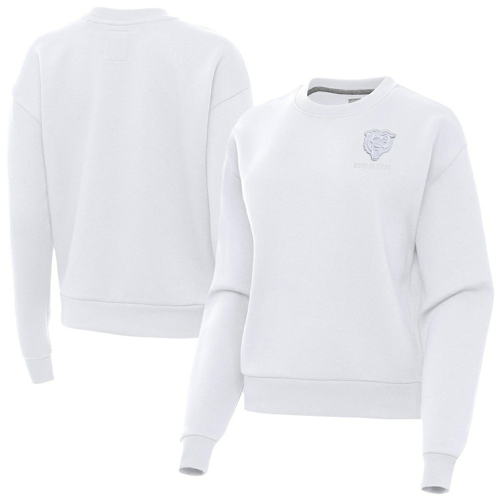 Chicago Bears Antigua Women's Victory Crew Pullover Sweatshirt White - NFL