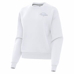 Baltimore Ravens Antigua Women's Victory Crew Pullover Sweatshirt White - NFL