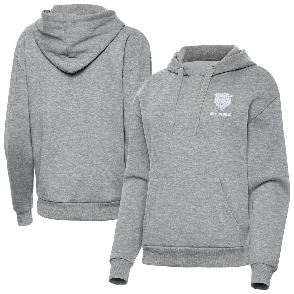 Chicago Bears Antigua Women's Victory Pullover Hoodie Heather Gray - NFL