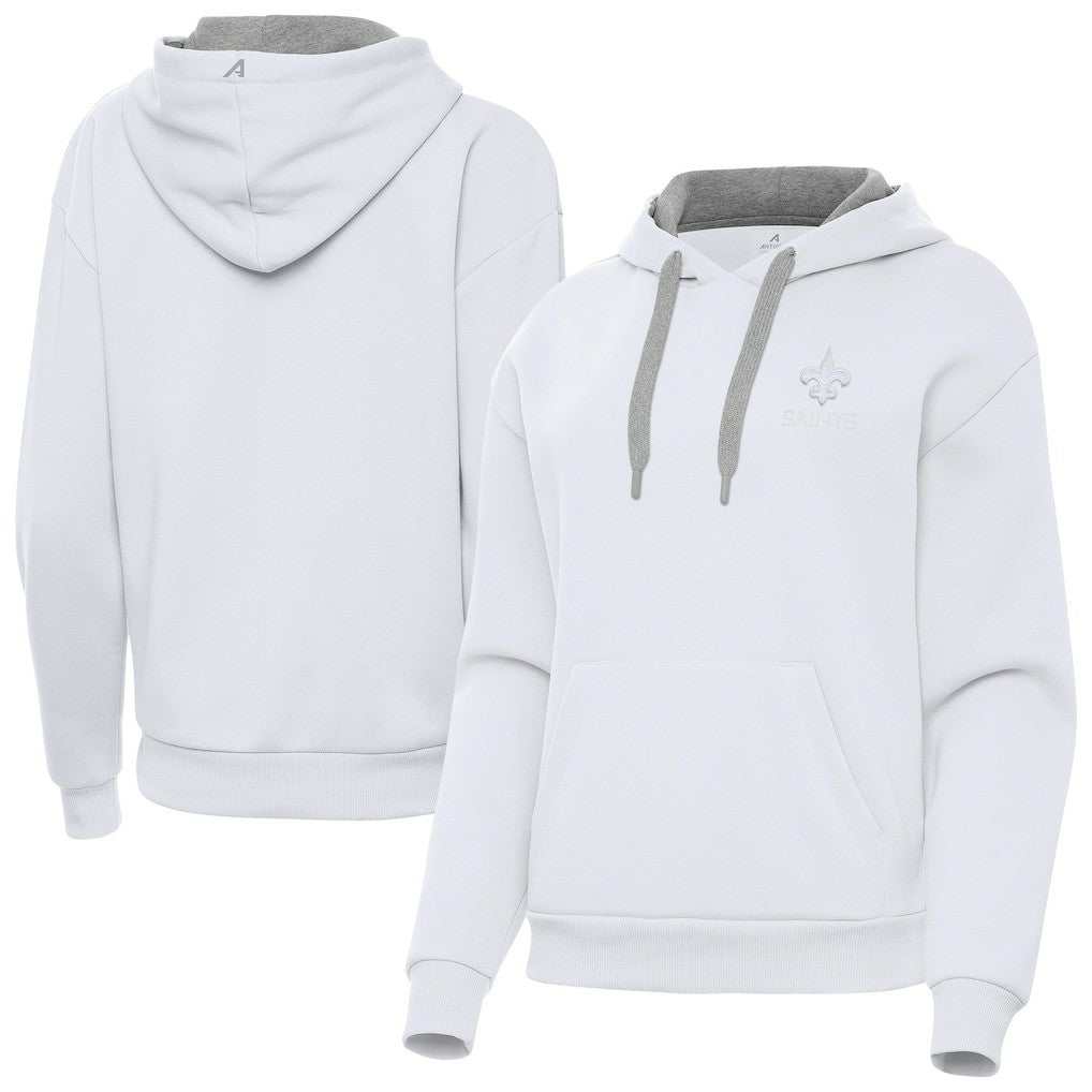 New Orleans Saints Antigua Women's Victory Pullover Hoodie White - NFL