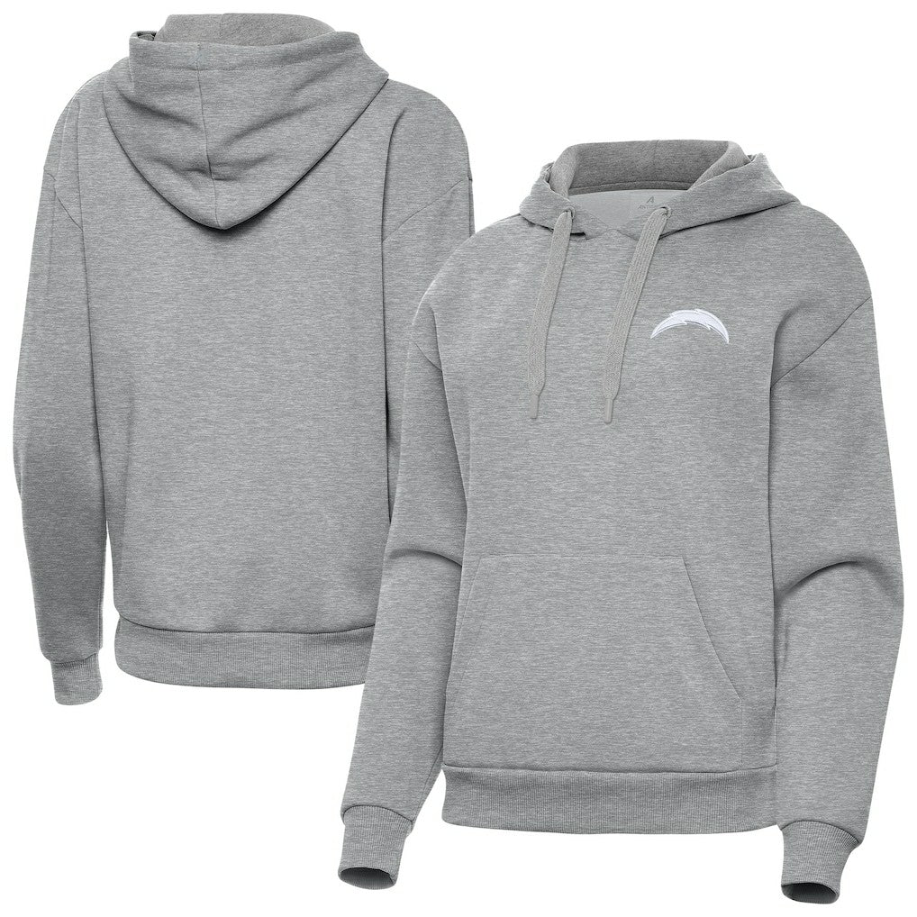 Los Angeles Chargers Antigua Women's Victory Pullover Hoodie Heather Gray - NFL