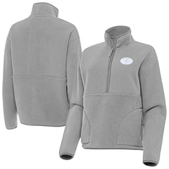 San Francisco 49ers Antigua Women's Figure Half-Zip Sweatshirt Gray - NFL